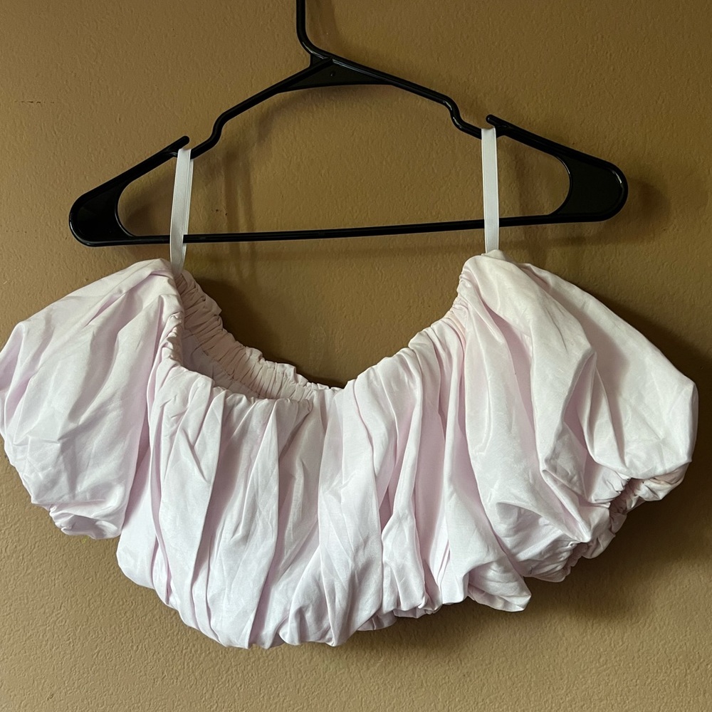 Georgia and Alice lula off the shoulder cropped stretch cotton top